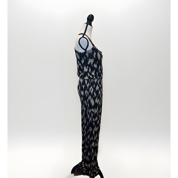 RACHEL Rachel Roy Maxi Dress Women’s XS Cream & Black Print Leather Straps - Picture 3 of 16